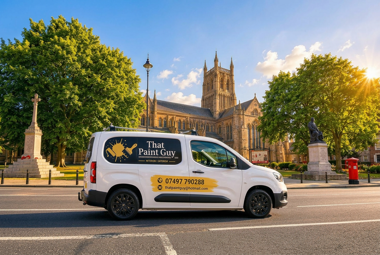 That Paint Guy branded tradesman's van in Worcester — call 07497 790288